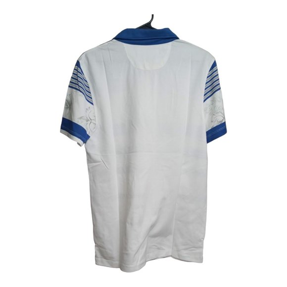 28 Palms Floral Polo Men’s Medium Shirt White/Blue Floral Stripe Shirt New - Picture 6 of 7